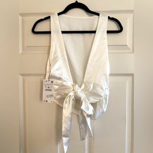 Silk Zara Tie Front Top